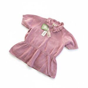 Sunday Collective Organic Cotton Knit Peplum Top – Lilac – Size 10–11Y – NWT